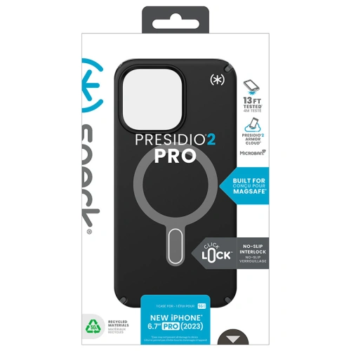 Etui Speck Presidio2 Pro ClickLock & MagSafe Apple iPhone 15 Pro Max (Black/Slate Grey/White)