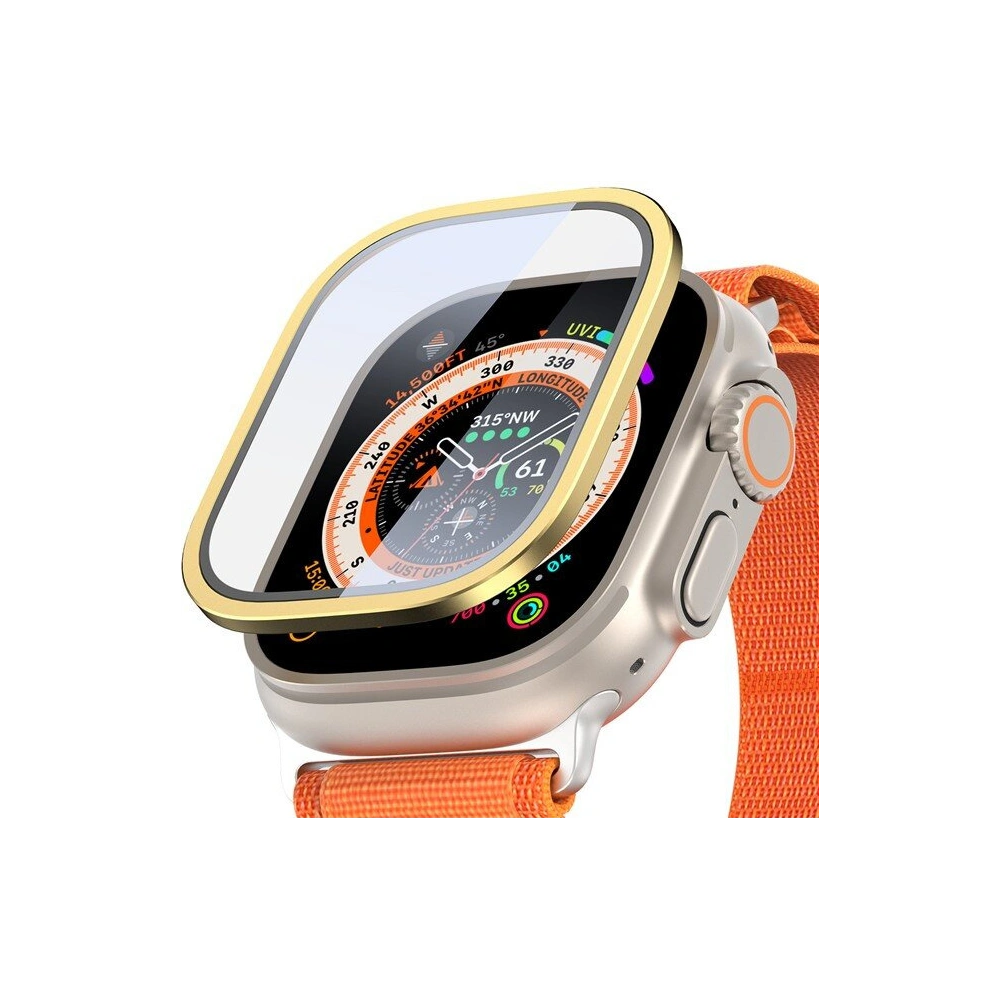 Tvrzené sklo Dux Ducis Flas s hliníkovým rámem Apple Watch Ultra 49mm zlaté