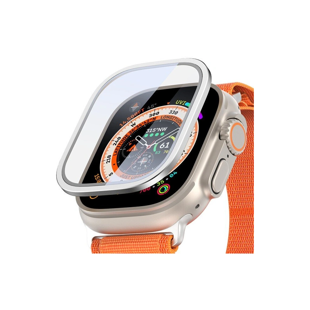 Tempered glass Dux Ducis Flas with aluminum frame Apple Watch Ultra 49mm silver