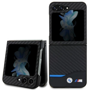 Hurtownia GSM - Etui BMW BMHCZF522NBCK Samsung Galaxy Z Flip5 din piele carbon negru/black - BMW510 - {ean13} - Hurt