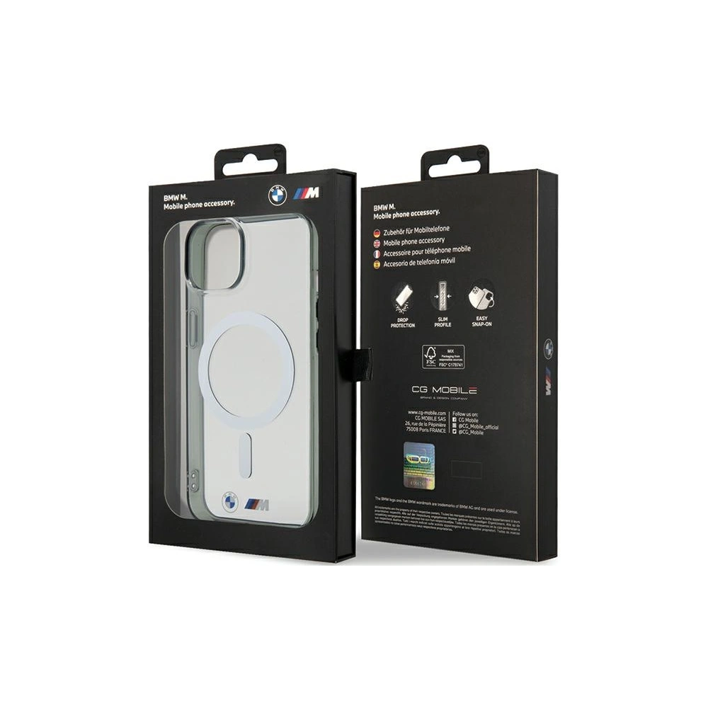 Hurtownia GSM - Etui BMW BMHMP15SHCRS Apple iPhone 15 hardcase Silver Ring MagSafe transparent/clar - BMW511 - {ean13} - Hurt