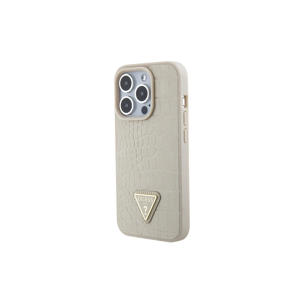 Hurtownia GSM - Etui Guess GUHCP15LPCRTHCD Apple iPhone 15 Pro hardcase Croco Triangle Logo aurie/gold - GUE2956 - {ean13} - Hurt