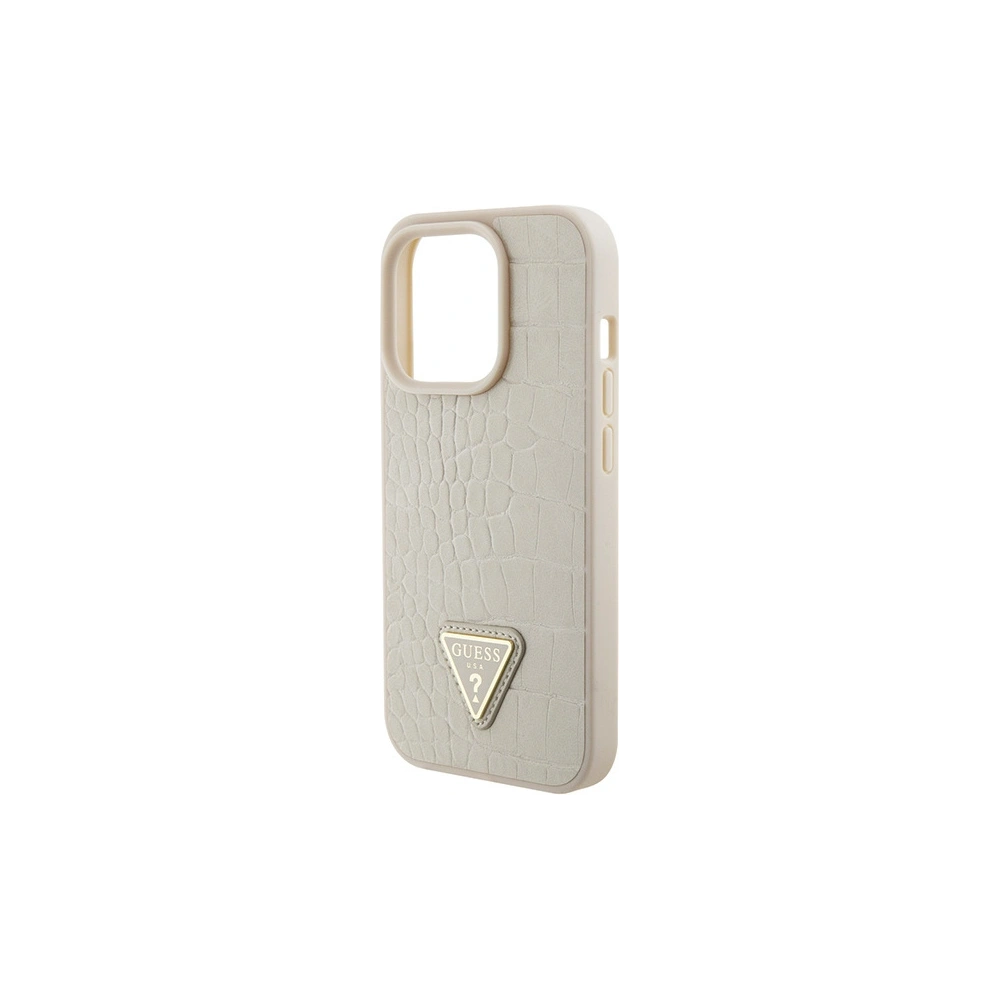 Hurtownia GSM - Etui Guess GUHCP15LPCRTHCD Apple iPhone 15 Pro hardcase Croco Triangle Logo aurie/gold - GUE2956 - {ean13} - Hurt