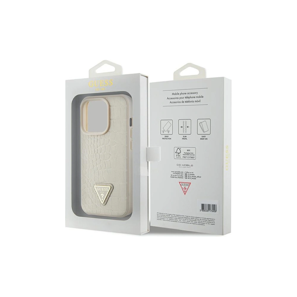 Hurtownia GSM - Etui Guess GUHCP15LPCRTHCD Apple iPhone 15 Pro hardcase Croco Triangle Logo aurie/gold - GUE2956 - {ean13} - Hurt