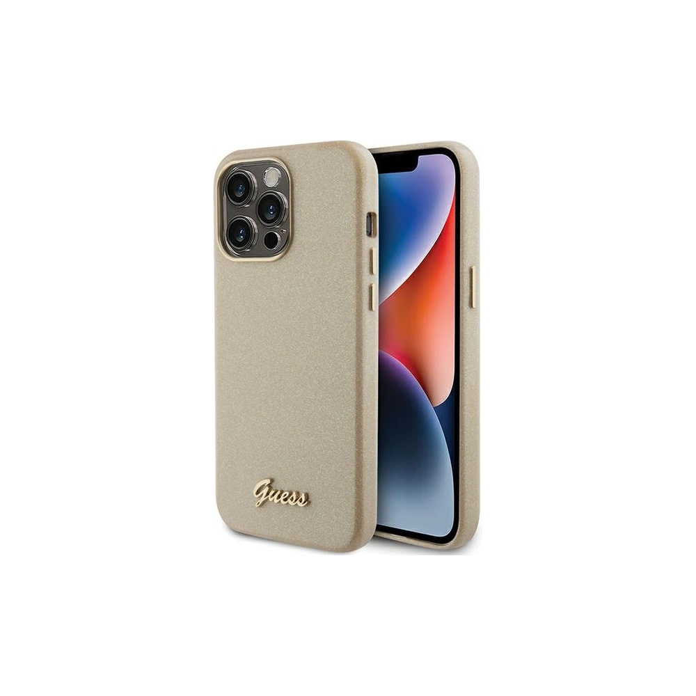 Hurtownia GSM - Etui Guess GUHCP15LPGMCSD Apple iPhone 15 Pro hardcase Glitter Glossy Script zlatý/světle zlatý - GUE2957 - {ean13} - Hurt
