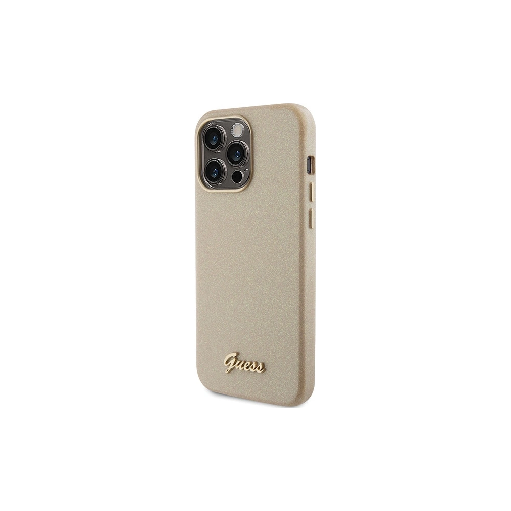Hurtownia GSM - Etui Guess GUHCP15LPGMCSD Apple iPhone 15 Pro hardcase Glitter Glossy Script aurie/aurie deschis - GUE2957 - {ean13} - Hurt