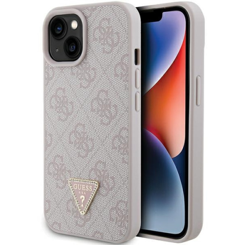 Hurtownia Guess - 3666339146665 - GUE2960 - Etui Guess GUHCP15SP4TDPP Apple iPhone 15 hardcase Leather 4G Triangle Strass różowy/pink - B2B homescreen
