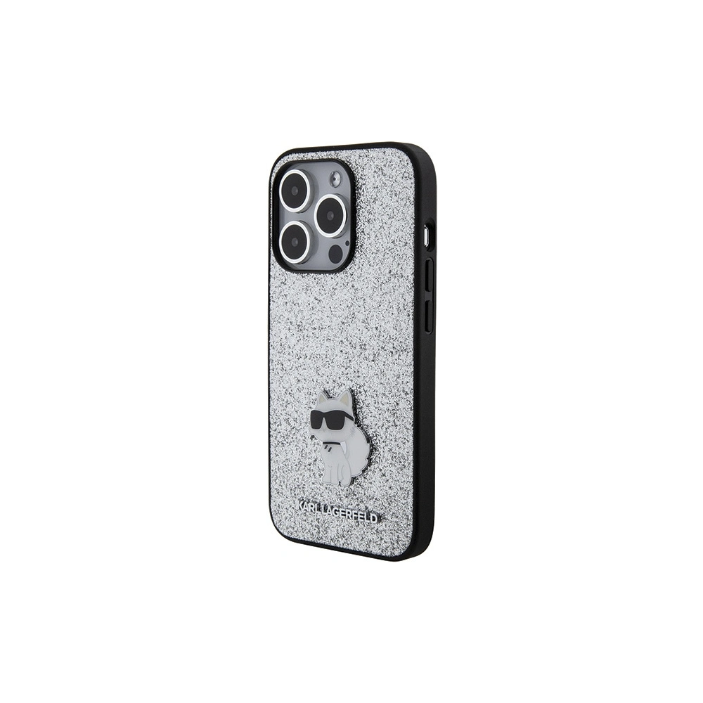 Hurtownia GSM - Etui Karl Lagerfeld KLHCP15LGCNPSG Apple iPhone 15 Pro hardcase Fixed Glitter Choupette Logo Metal Pin argintiu/silver - KLD1715 - {ean13} - Hurt