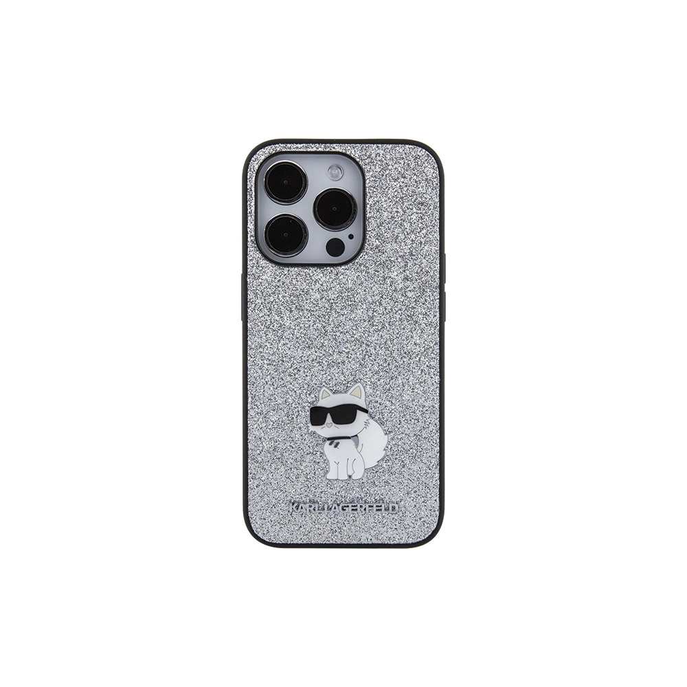 Hurtownia GSM - Etui Karl Lagerfeld KLHCP15LGCNPSG Apple iPhone 15 Pro hardcase Fixed Glitter Choupette Logo Metal Pin argintiu/silver - KLD1715 - {ean13} - Hurt