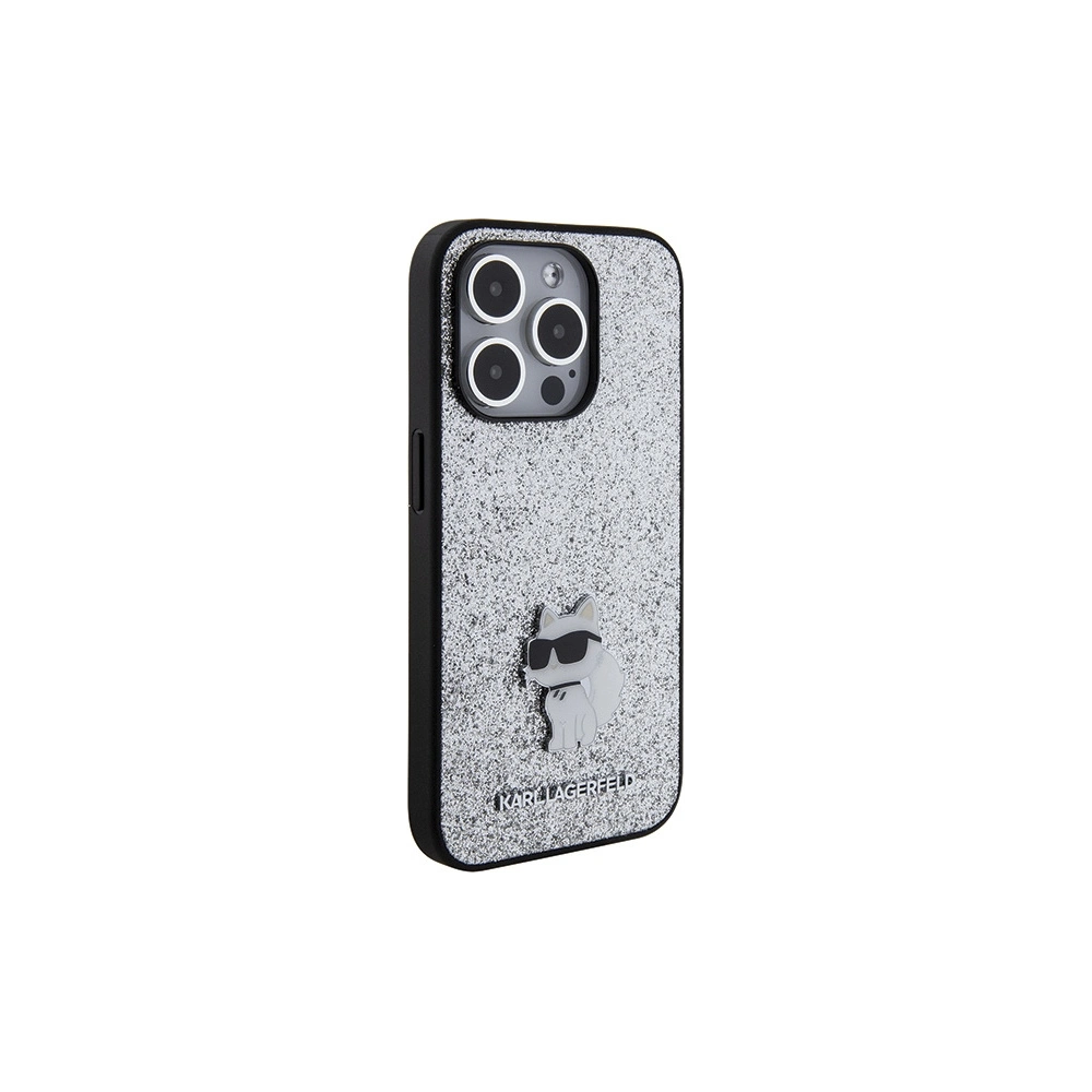 Hurtownia GSM - Case Karl Lagerfeld KLHCP15LGCNPSG Apple iPhone 15 Pro Hardcase Fixed Glitter Choupette Logo Metallpin silber/silver - KLD1715 - {ean13} - Hurt