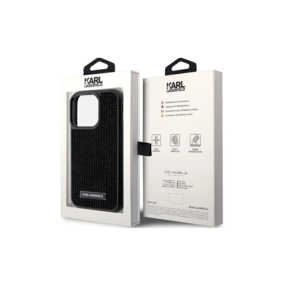 Hurtownia GSM - Etui Karl Lagerfeld KLHCP15LHDSPLK Apple iPhone 15 Pro hardcase Rhinestone Logo Metal Plate negru/black - KLD1717 - {ean13} - Hurt