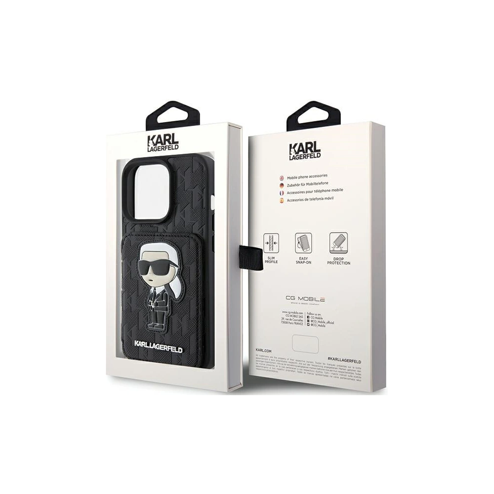 Hurtownia GSM - Etui Karl Lagerfeld KLHCP15LSAKKNSCK Apple iPhone 15 Pro hardcase Saffiano Monogram Ikonik Patch czarny/black - KLD1719 - {ean13} - Hurt