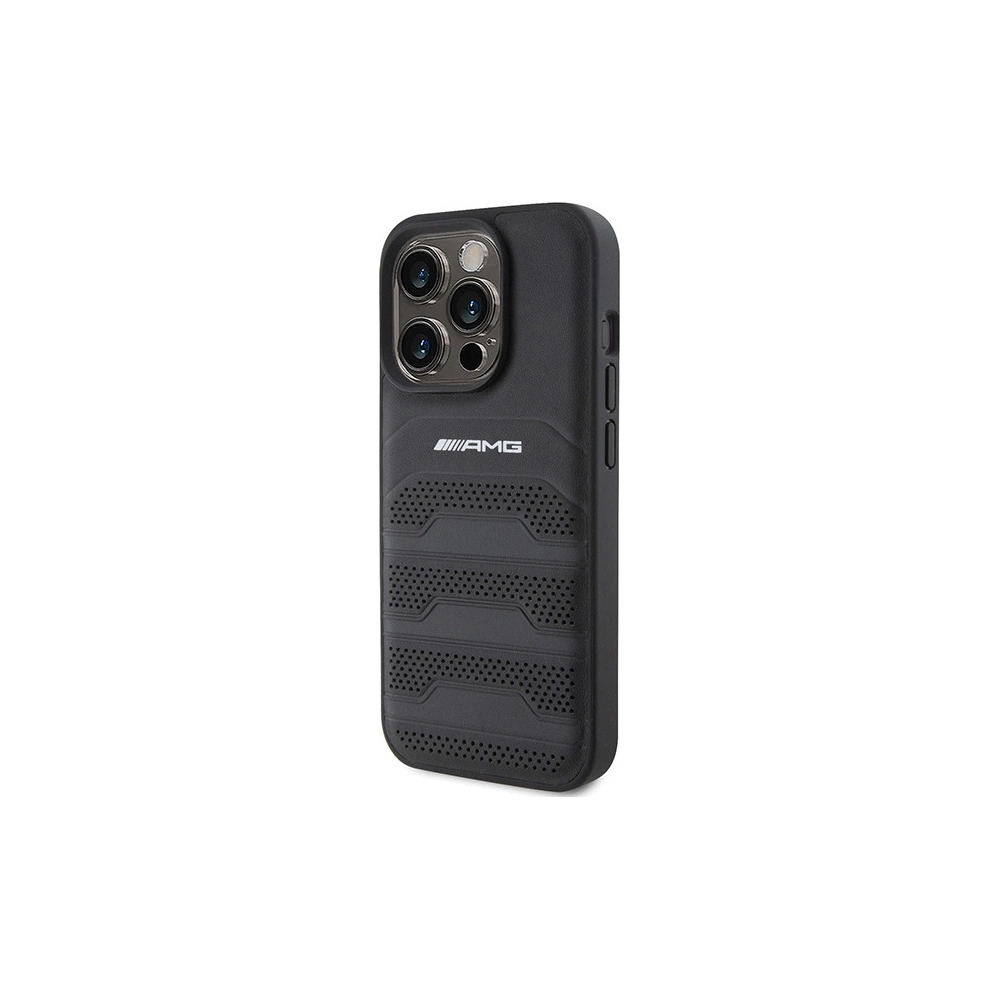 Hurtownia GSM - Case AMG AMHCP15LGSEBK Apple iPhone 15 Pro Hardcase Leder mit geprägten Linien schwarz/black - MRS84 - {ean13} - Hurt