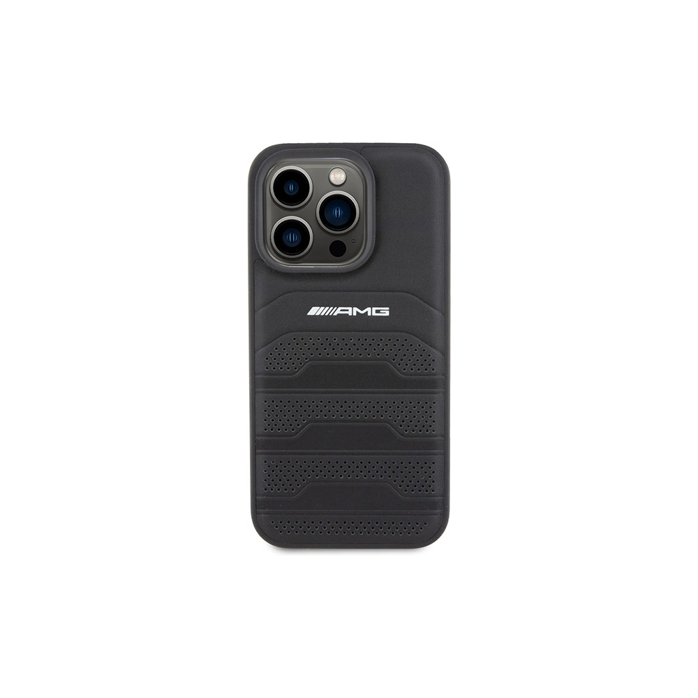 Hurtownia GSM - Case AMG AMHCP15LGSEBK Apple iPhone 15 Pro Hardcase Leder mit geprägten Linien schwarz/black - MRS84 - {ean13} - Hurt