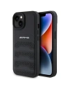 Etui AMG AMHCP15MGSEBK Apple iPhone 15 Plus / 14 Plus hardcase din piele cu linii debossate negru/black