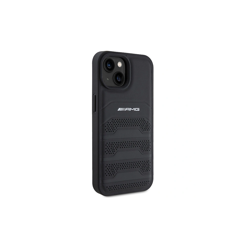 Hurtownia GSM - Case AMG AMHCP15MGSEBK Apple iPhone 15 Plus / 14 Plus Hardcase Leder mit geprägten Linien schwarz/black - MRS85 - {ean13} - Hurt