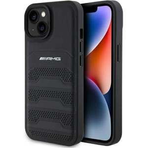 Hurtownia GSM - Etui AMG AMHCP15SGSEBK Apple iPhone 15 hardcase Leather Debossed Lines czarny/black - MRS86 - {ean13} - Hurt