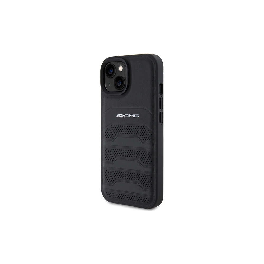 Hurtownia GSM - Case AMG AMHCP15SGSEBK Apple iPhone 15 Hardcase Leder Prägung Linien schwarz/black - MRS86 - {ean13} - Hurt