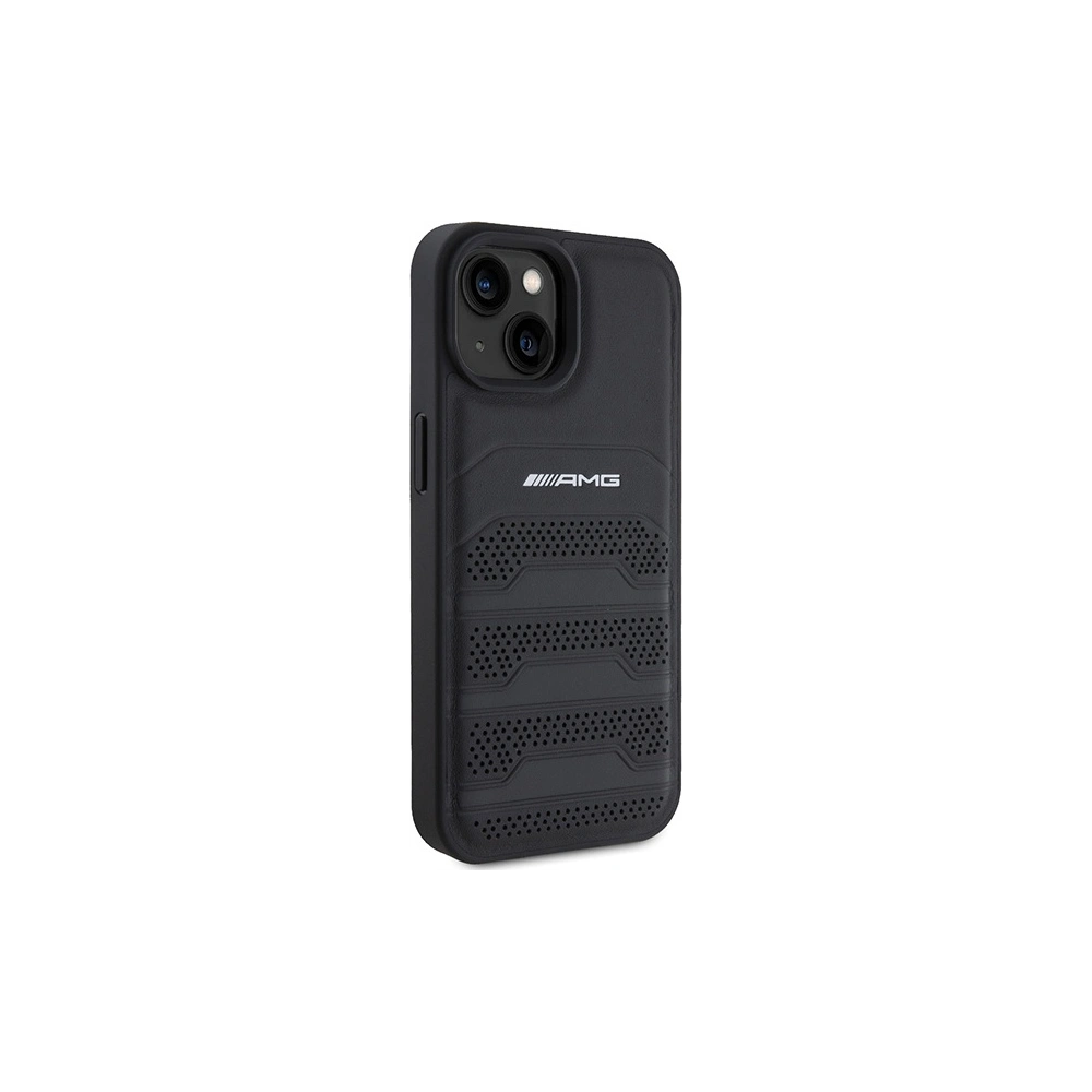Hurtownia GSM - Case AMG AMHCP15SGSEBK Apple iPhone 15 Hardcase Leder Prägung Linien schwarz/black - MRS86 - {ean13} - Hurt