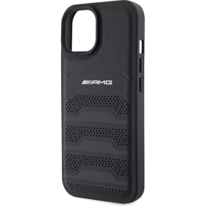 Hurtownia GSM - Etui AMG AMHCP15SGSEBK Apple iPhone 15 hardcase Leather Debossed Lines czarny/black - MRS86 - {ean13} - Hurt