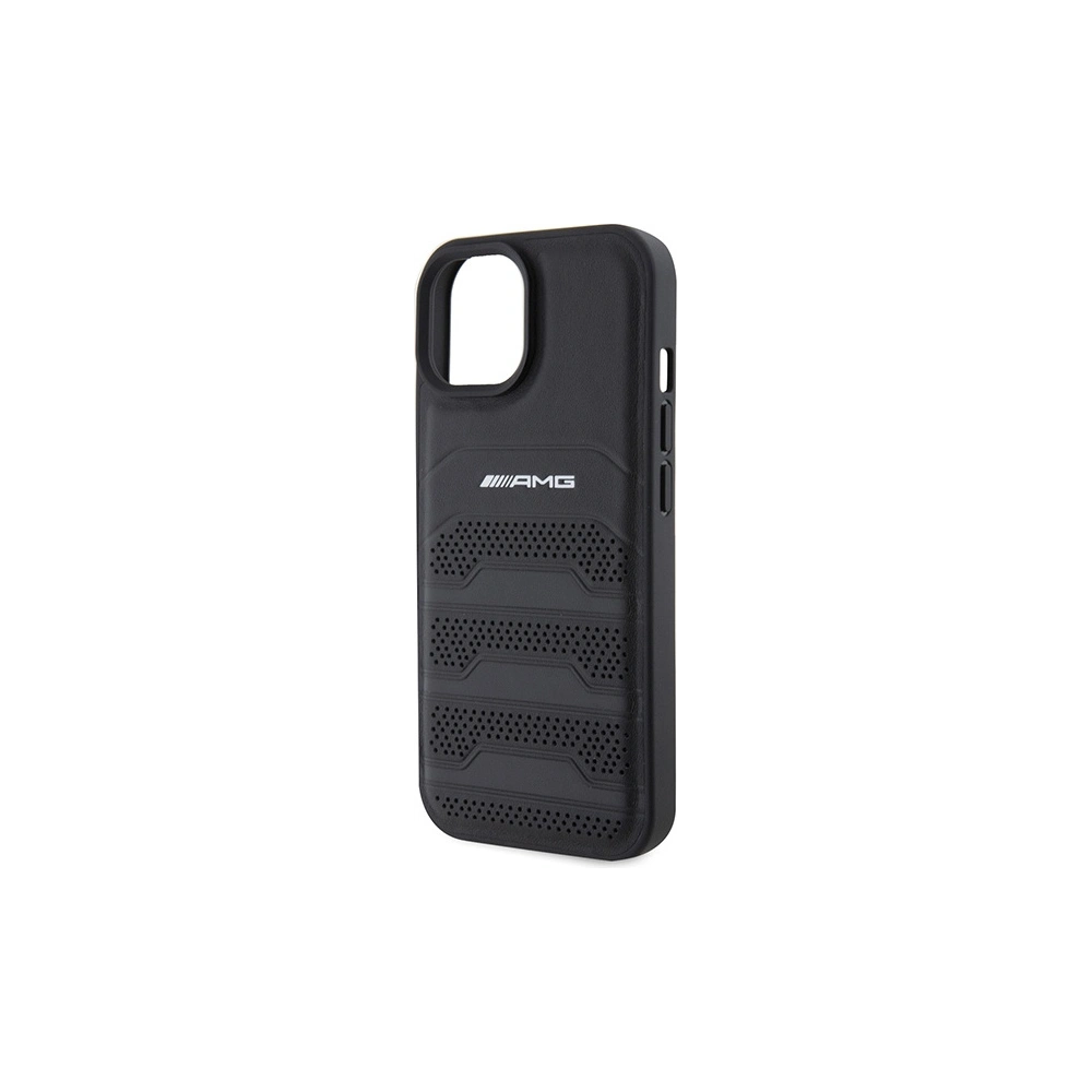 Hurtownia GSM - Case AMG AMHCP15SGSEBK Apple iPhone 15 Hardcase Leder Prägung Linien schwarz/black - MRS86 - {ean13} - Hurt
