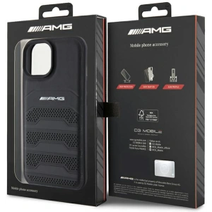 Hurtownia GSM - Etui AMG AMHCP15SGSEBK Apple iPhone 15 hardcase Leather Debossed Lines czarny/black - MRS86 - {ean13} - Hurt