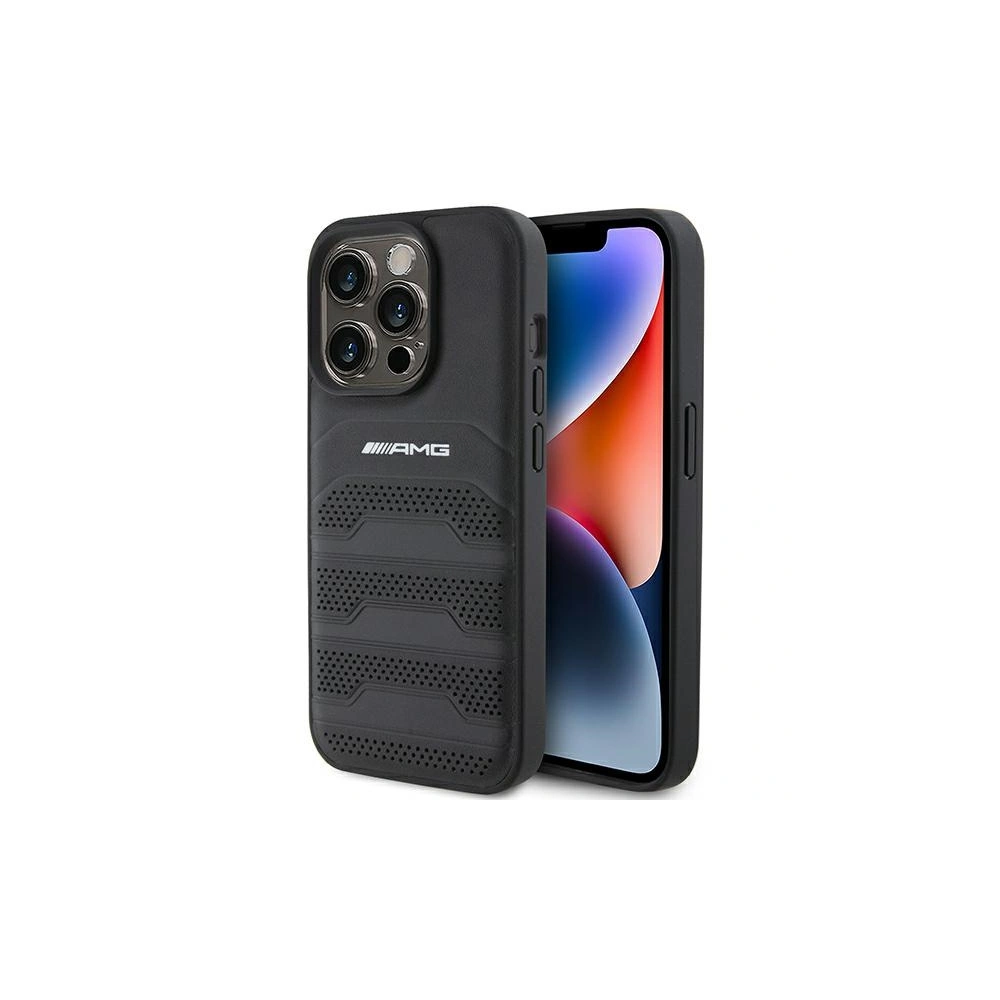 Hurtownia GSM - Etui AMG AMHCP15XGSEBK Apple iPhone 15 Pro Max hardcase s koženým embosovaným vzorem černý/black - MRS87 - {ean13} - Hurt