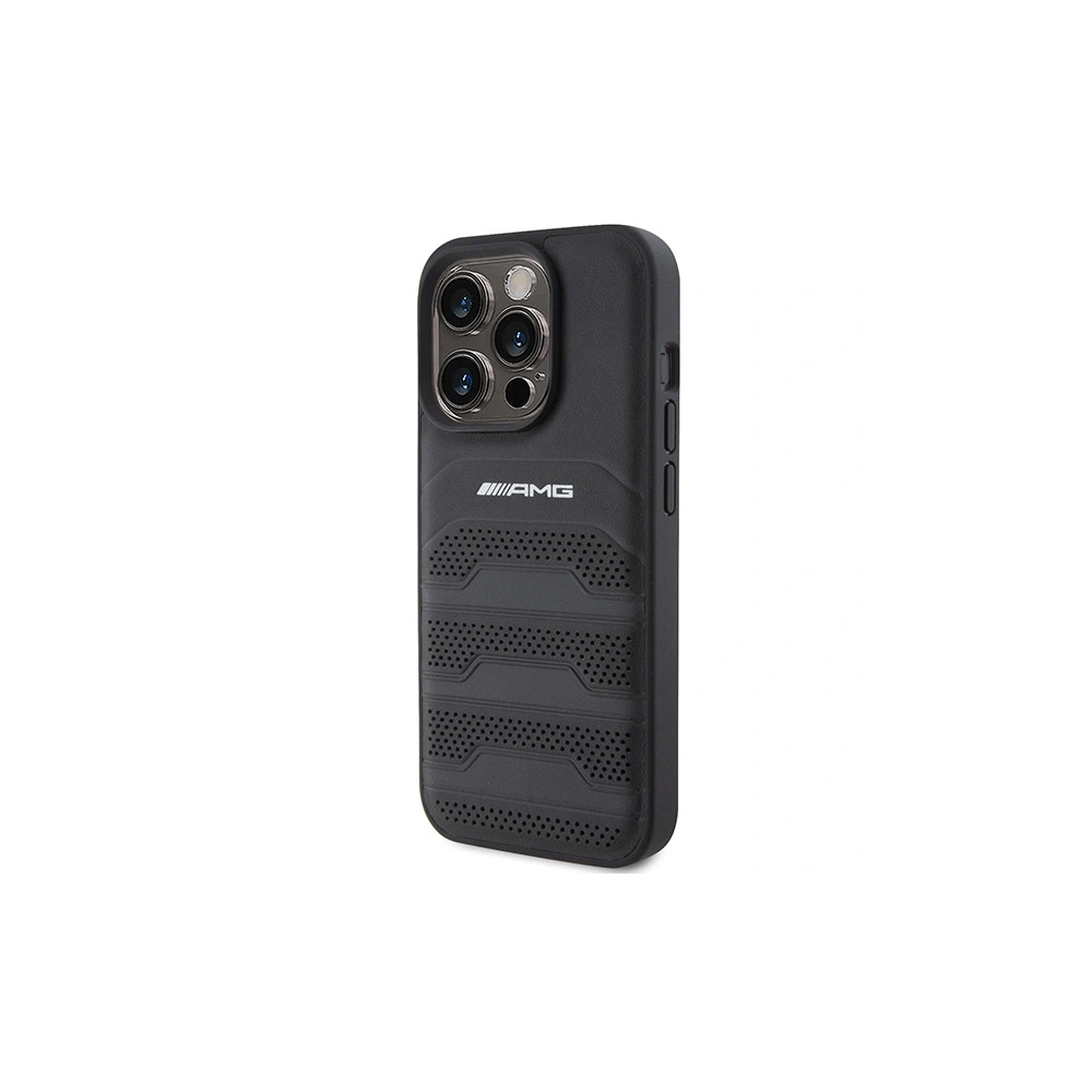 Hurtownia GSM - Etui AMG AMHCP15XGSEBK Apple iPhone 15 Pro Max hardcase s koženým embosovaným vzorem černý/black - MRS87 - {ean13} - Hurt