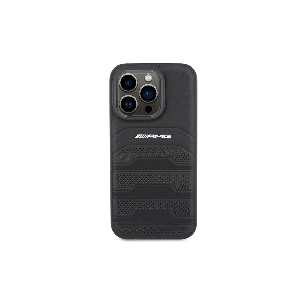 Hurtownia GSM - Etui AMG AMHCP15XGSEBK Apple iPhone 15 Pro Max hardcase s koženým embosovaným vzorem černý/black - MRS87 - {ean13} - Hurt