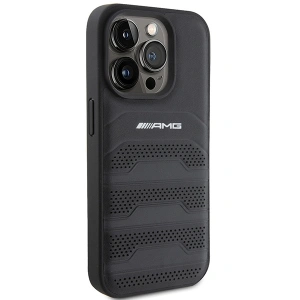 Wholesale AMG AMHCP15XGSEBK Apple iPhone 15 Pro Max hardcase Leather Debossed Lines black - MRS87 - {ean13} - Hurt