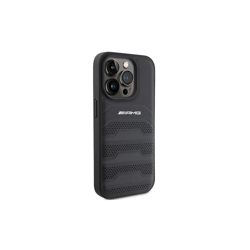Hurtownia GSM - Case AMG AMHCP15XGSEBK Apple iPhone 15 Pro Max Hardcase Leder mit eingeprägten Linien schwarz/black - MRS87 - {ean13} - Hurt