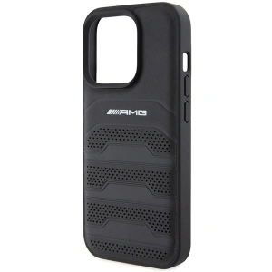 Wholesale AMG AMHCP15XGSEBK Apple iPhone 15 Pro Max hardcase Leather Debossed Lines black - MRS87 - {ean13} - Hurt