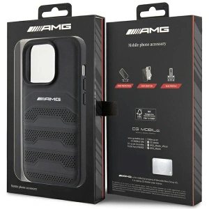 Wholesale AMG AMHCP15XGSEBK Apple iPhone 15 Pro Max hardcase Leather Debossed Lines black - MRS87 - {ean13} - Hurt