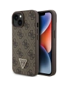 Etui Guess GUHCP15SP4TDPW Apple iPhone 15 hardcase Leather 4G Triangle Strass brązowy/brown