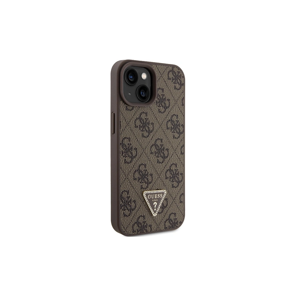 Hurtownia GSM - Etui Guess GUHCP15SP4TDPW Apple iPhone 15 hardcase Leather 4G Triangle Strass hnědý/brown - GUE2961 - {ean13} - Hurt