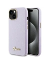 Guess GUHCP15SPGMCSL Apple iPhone 15 hardcase Glitter Glossy Script lilac