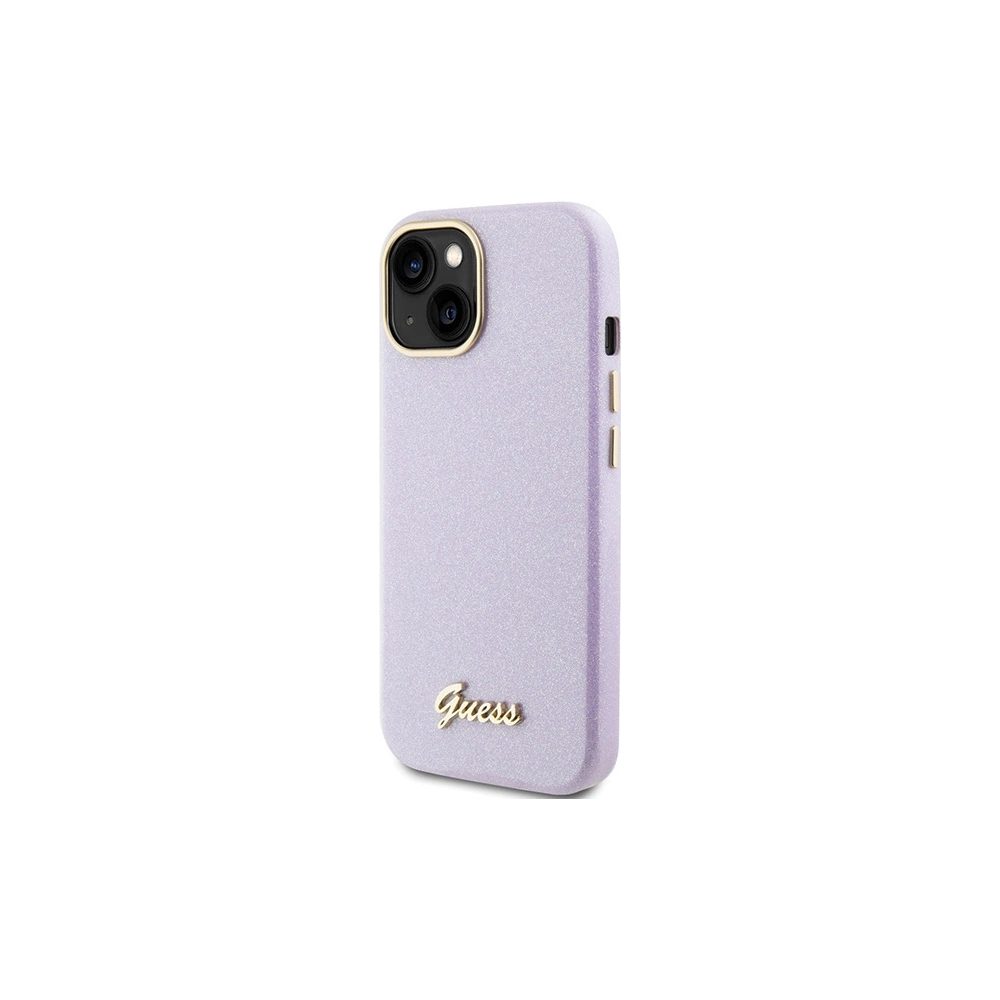 Wholesale Guess GUHCP15SPGMCSL Apple iPhone 15 hardcase Glitter Glossy Script lilac - GUE2963 - {ean13} - Hurt