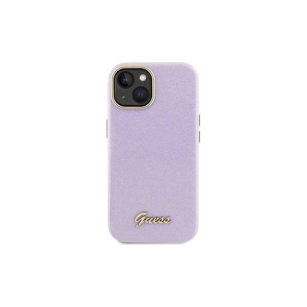 Wholesale Guess GUHCP15SPGMCSL Apple iPhone 15 hardcase Glitter Glossy Script lilac - GUE2963 - {ean13} - Hurt