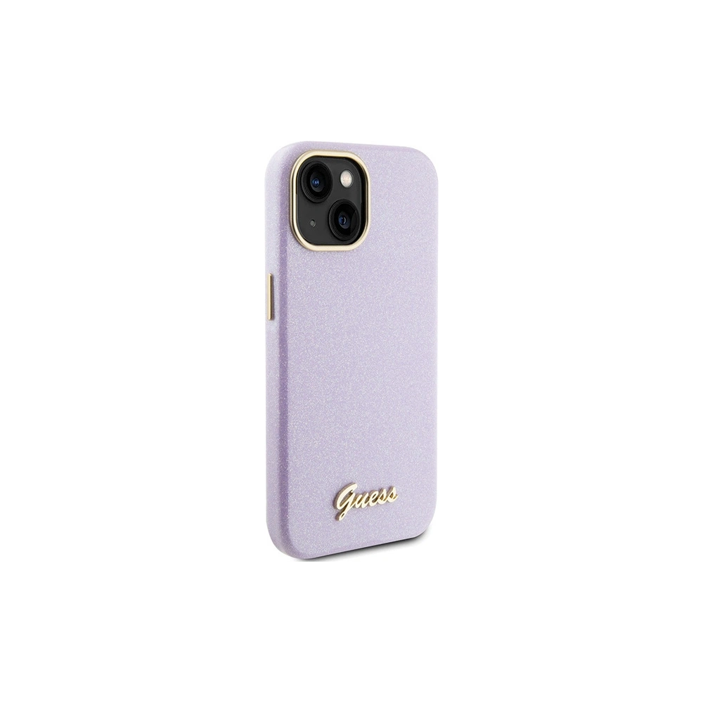 Wholesale Guess GUHCP15SPGMCSL Apple iPhone 15 hardcase Glitter Glossy Script lilac - GUE2963 - {ean13} - Hurt