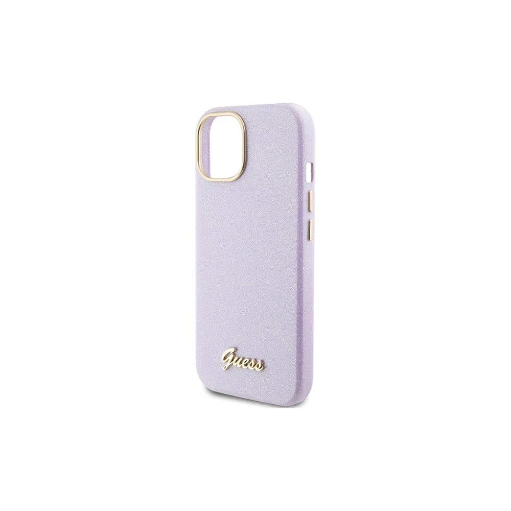 Wholesale Guess GUHCP15SPGMCSL Apple iPhone 15 hardcase Glitter Glossy Script lilac - GUE2963 - {ean13} - Hurt