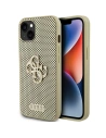 Guess GUHCP15SPSP4LGD Apple iPhone 15 hardcase Perforated 4G Glitter gold