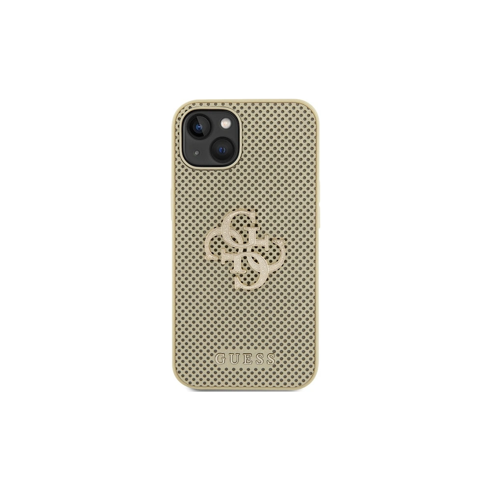 Etui Guess GUHCP15SPSP4LGD Apple iPhone 15 kemény tok Perforált 4G Csillogó arany