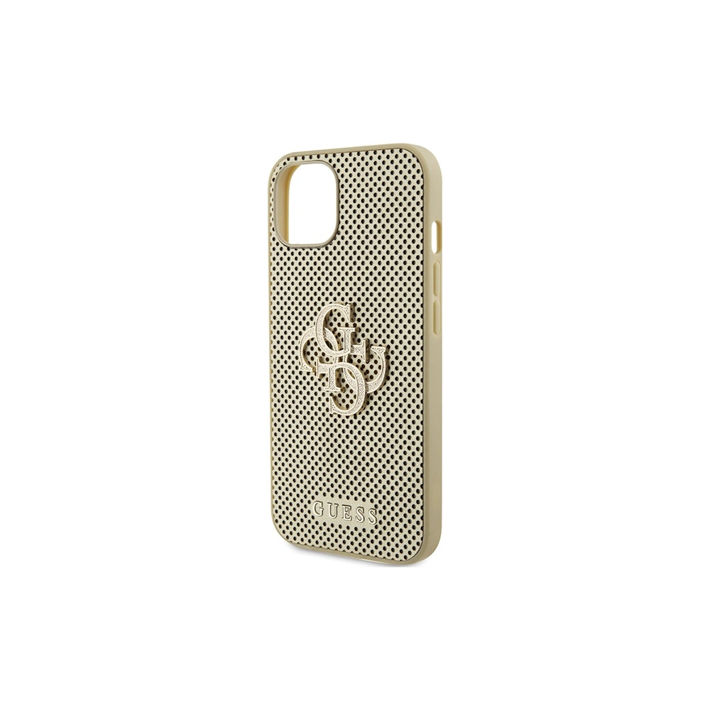 Etui Guess GUHCP15SPSP4LGD Apple iPhone 15 kemény tok Perforált 4G Csillogó arany