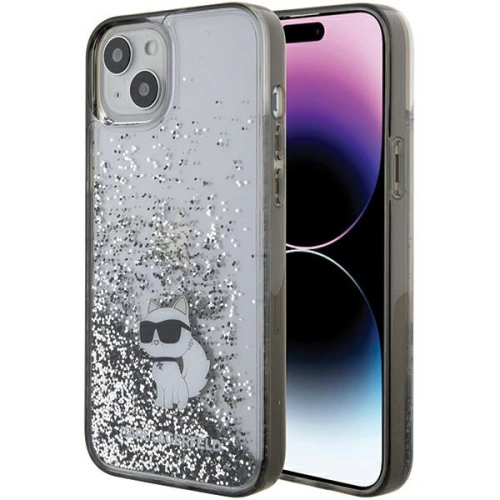 Etui Karl Lagerfeld KLHCP15MLKCNSK Apple iPhone 15 Plus / 14 Plus hardcase Liquid Glitter Choupette transparent
