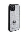 Case Karl Lagerfeld KLHCP15SGCNPSG Apple iPhone 15 Hardcase Fixed Glitter Choupette Logo Metall-Pin silber/silver