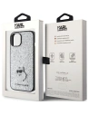 Case Karl Lagerfeld KLHCP15SGCNPSG Apple iPhone 15 Hardcase Fixed Glitter Choupette Logo Metall-Pin silber/silver
