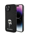 Etui Karl Lagerfeld KLHCP15SGKNPSK Apple iPhone 15 hardcase Fixed Glitter Ikonik Logo Metal Pin negru/black