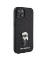 Etui Karl Lagerfeld KLHCP15SGKNPSK Apple iPhone 15 hardcase Fixed Glitter Ikonik Logo Metal Pin černý/black