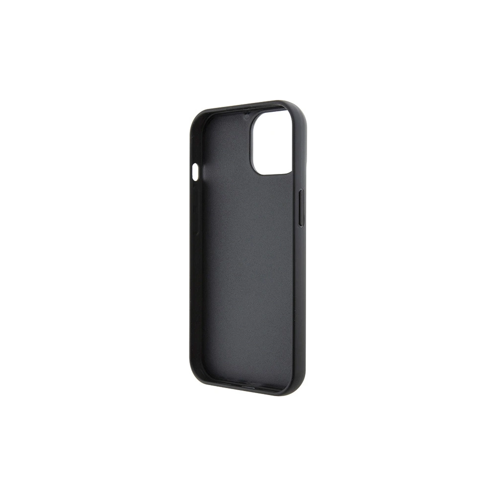 Case Karl Lagerfeld KLHCP15SGKNPSK Apple iPhone 15 Hartschale Fixed Glitter Ikonik Logo Metal Pin schwarz/black