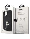 Case Karl Lagerfeld KLHCP15SGKNPSK Apple iPhone 15 Hartschale Fixed Glitter Ikonik Logo Metal Pin schwarz/black